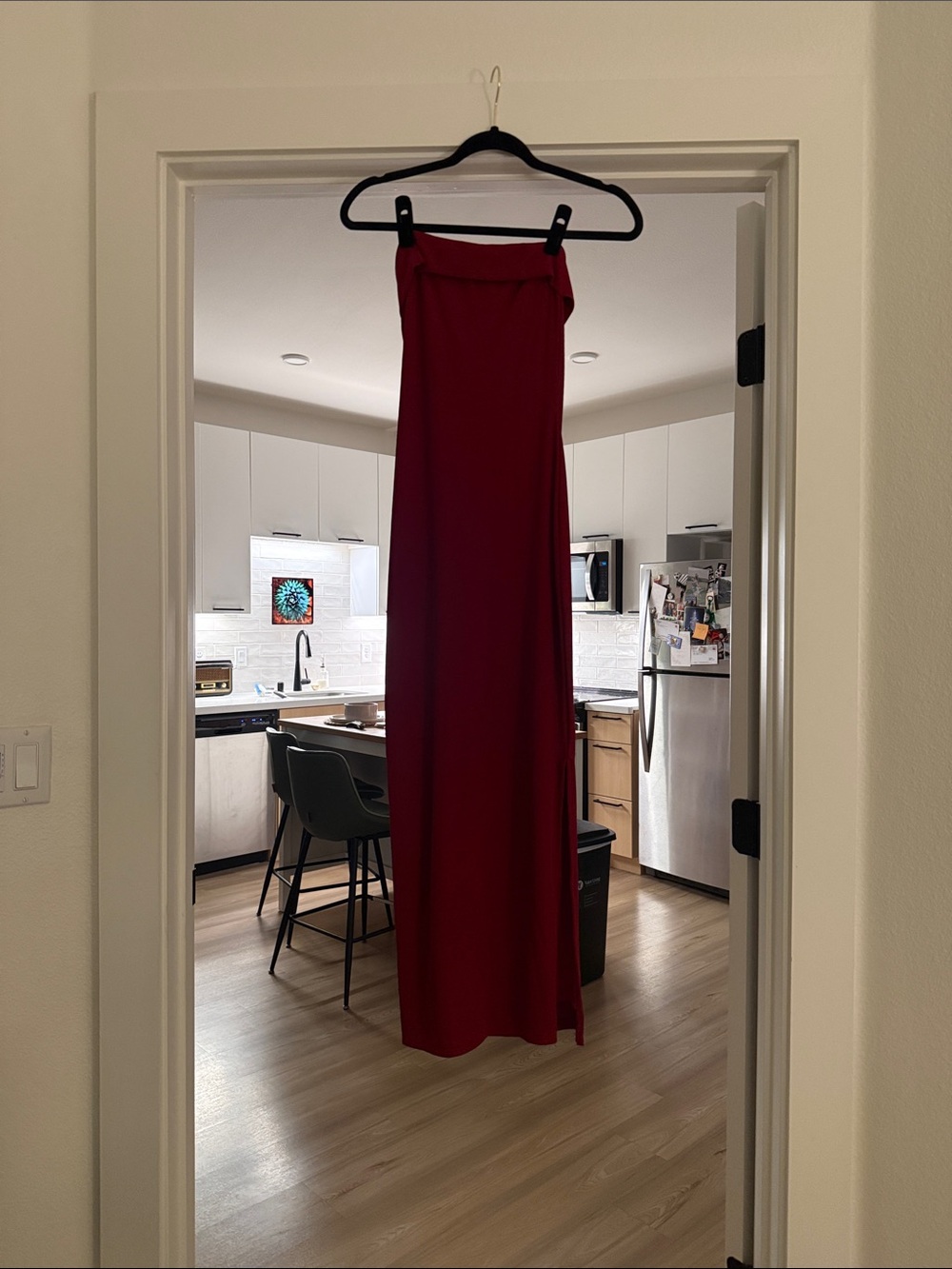 Strapless Burgundy Evening Gown - Classic Elegant Dress